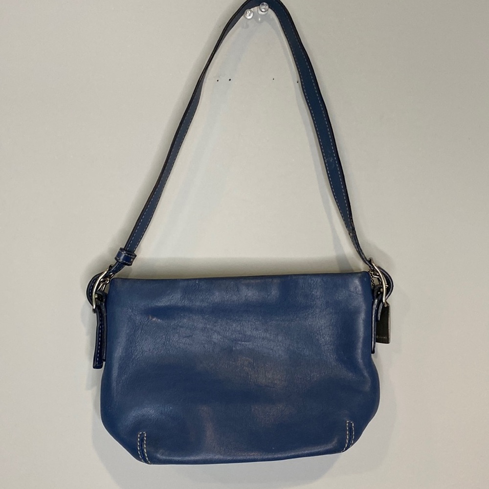 COACH- Blue Small/Mini Bag w/ Silver Tag (Used)